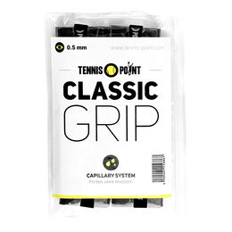 Overgrip Tennis-Point Classic Grip schwarz 12er